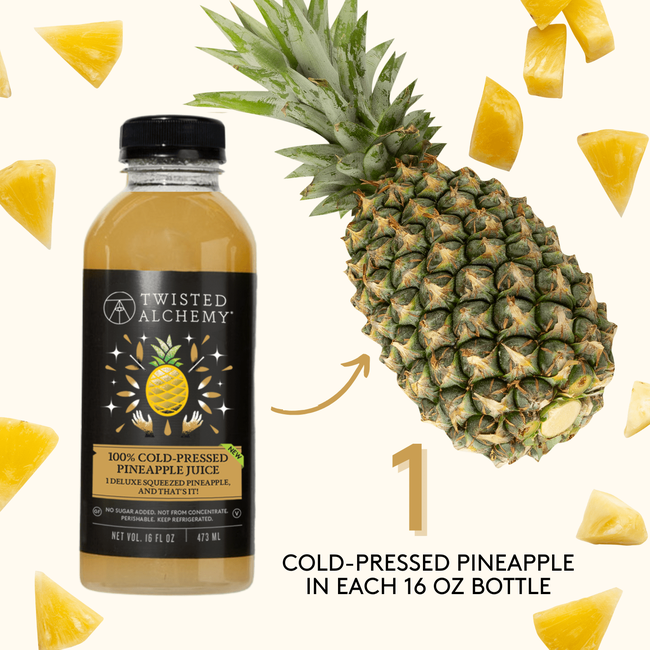 16oz 100% PINEAPPLE JUICE COLD PRESSED-gallery-61499721220463