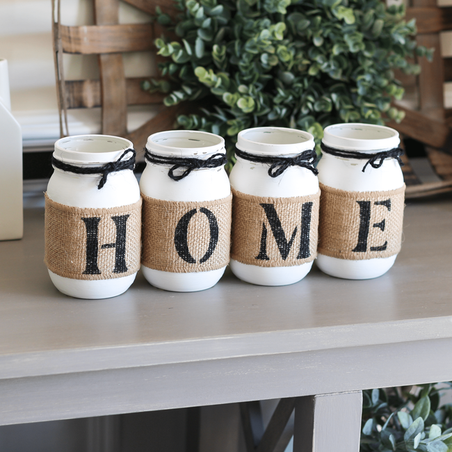 Farmhouse Home Decor | Rustic Table Decor  - Two Sided Decorative Jars-gallery-13877266645062