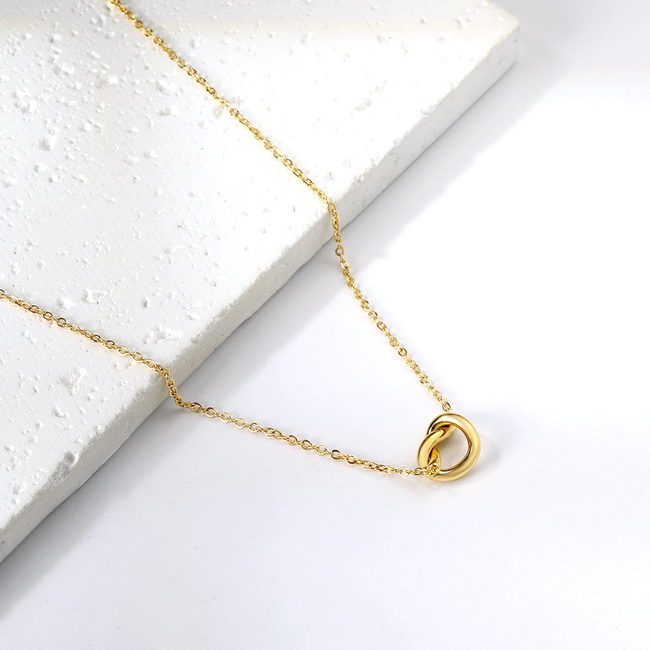 Agape Love Knot Gold Heart Necklace-gallery-42474067919098