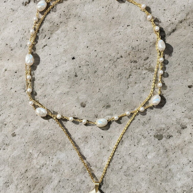 Pearl layered necklace-gallery-44056680366338