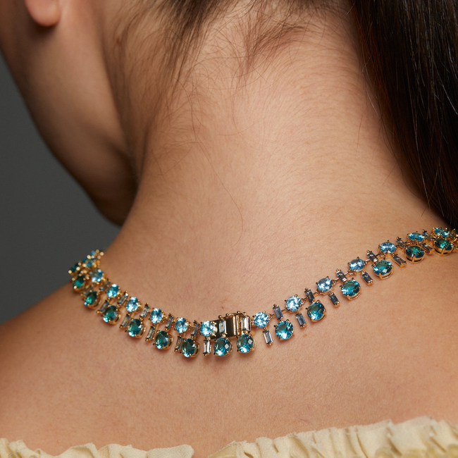 STELLAR MULTI STONE BOLD COLLAR NECKLACE-gallery-48513062207747