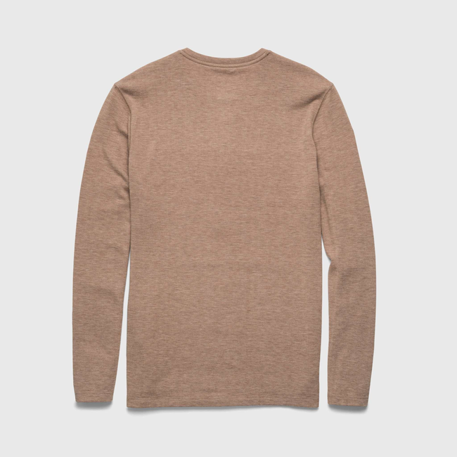 Sean Ultra Soft Classic Henley - Camel Heather-gallery-44013878640898