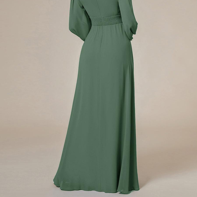 ever CELESTE|Chiffon Long Sleeve A-Line Round Neckline Formal Dress-gallery-33138919440458