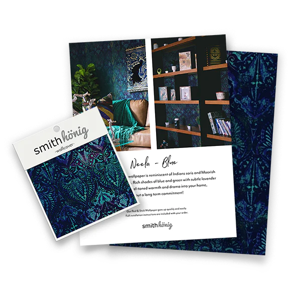 Peel and Stick Wallpaper - Neela / Blue-gallery-31174418792561