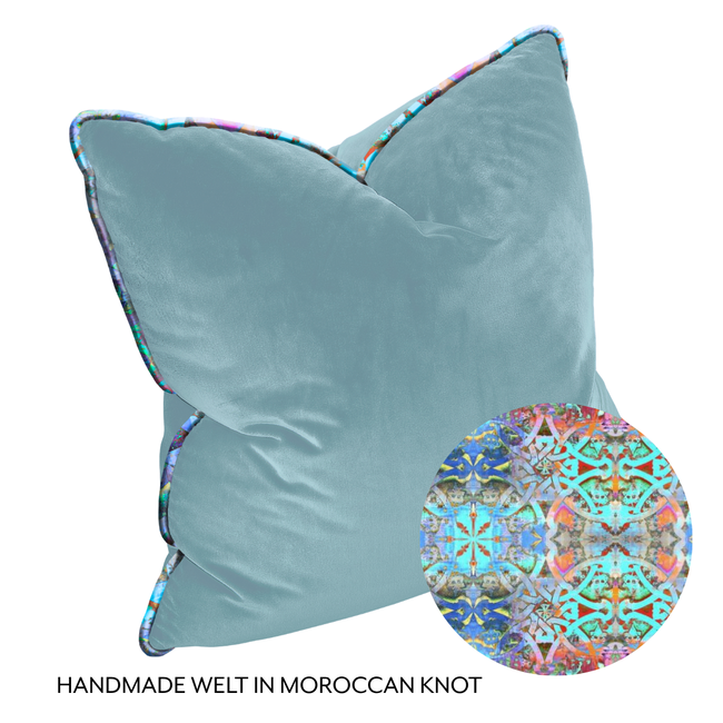 The Luxe - Porcelain Blue with Moroccan Knot Welt-gallery-34938322911345