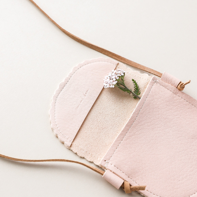 Leather Little Girl's Scalloped Purse  in Blush-gallery-43531424268608