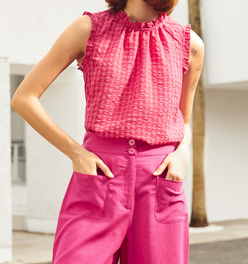 Raspberry Ruffle Blouse