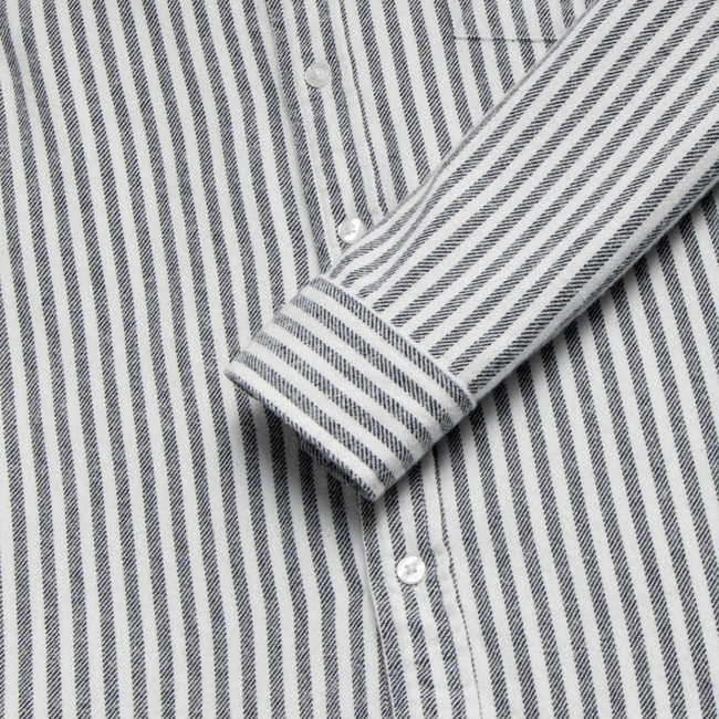 Brian Twill Stripe Shirt - Navy-gallery-44470650175746