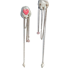 Handcrafted Pearl Chain Studs