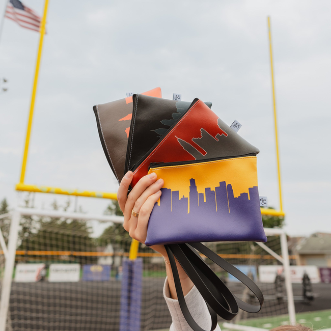 Collegiate Football Stadium Skyline Game Day Wristlet-gallery-32450949611590