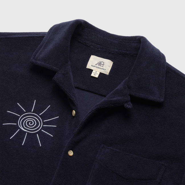 Mariner Saltwater Terry Camp Collar Shirt - Navy Blazer-gallery-47041085833474