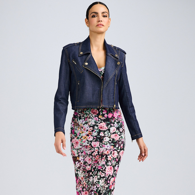 Cosita Sheen Denim Moto Jacket-gallery-43045185650938