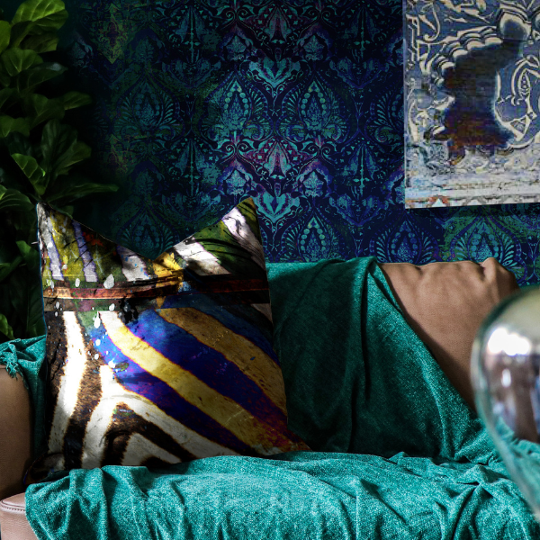 Peel and Stick Wallpaper - Neela / Blue-gallery-30178557853809