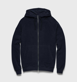 Danny Full-Zip Fuzzy Fleece Hoodie - Navy Blazer
