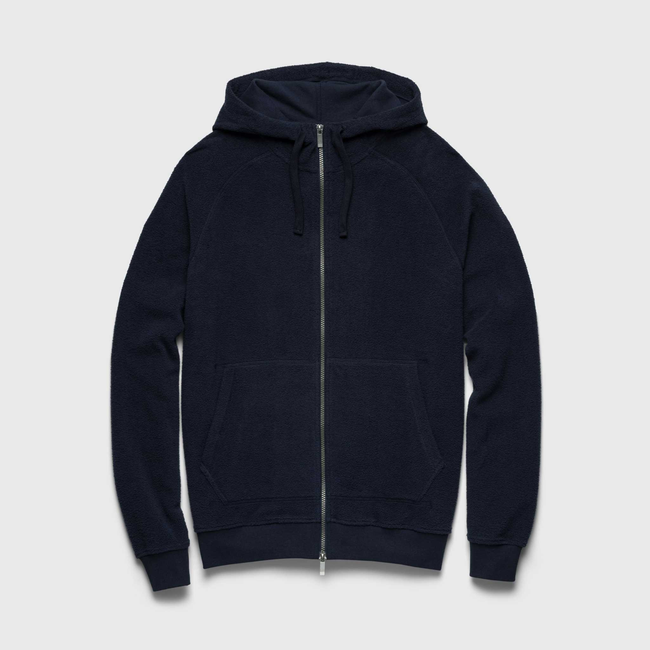 Danny Full-Zip Fuzzy Fleece Hoodie - Navy Blazer-gallery-44470652010754