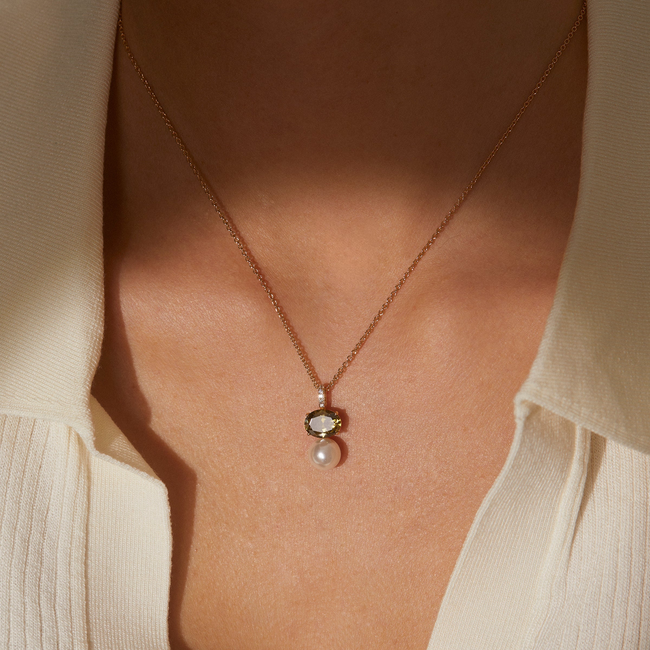NATURAL BEAUTY GREEN PEARL PENDANT-gallery-46884327883011