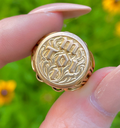 Antique yellow 18K Toi et Moi ring, size 5.75