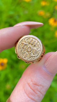 Antique yellow 18K Toi et Moi ring, size 5.75