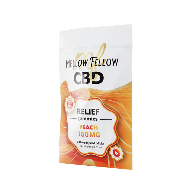 Relief CBD Gummies 100mg - Peach-gallery-39102564663502