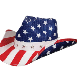 Deadwood Trading United - American Flag Shapeable Straw Cowboy Hat