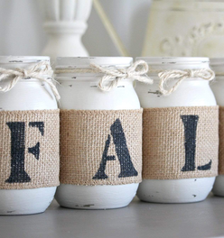 Linen Fall Thanksgiving Home Decor- Autumn Table Centerpieces -One Sided