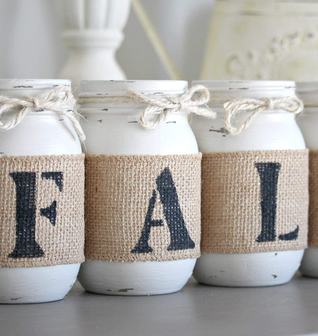 Linen Fall Thanksgiving Home Decor- Autumn Table Centerpieces -One Sided