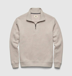 Bobby Cashmist Fleece Quarter Zip - Taupe Grey Heather