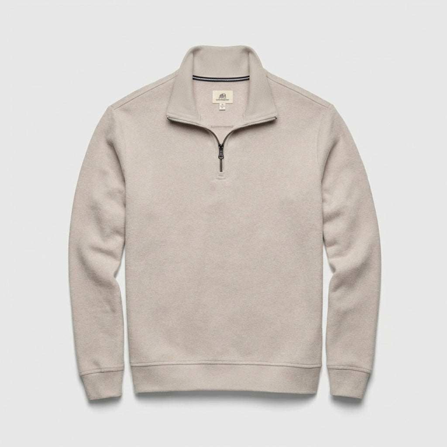 Bobby Cashmist Fleece Quarter Zip - Taupe Grey Heather-gallery-45326205288706