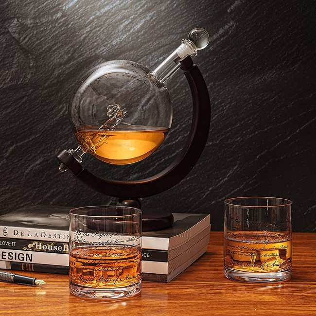 Attorney Whiskey Decanter Set - 850ml with 2 Glasses-gallery-32539905163330