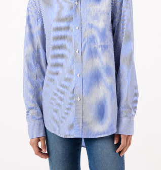 Ruth Oversized Shirt <br> Blue Multi Stripe