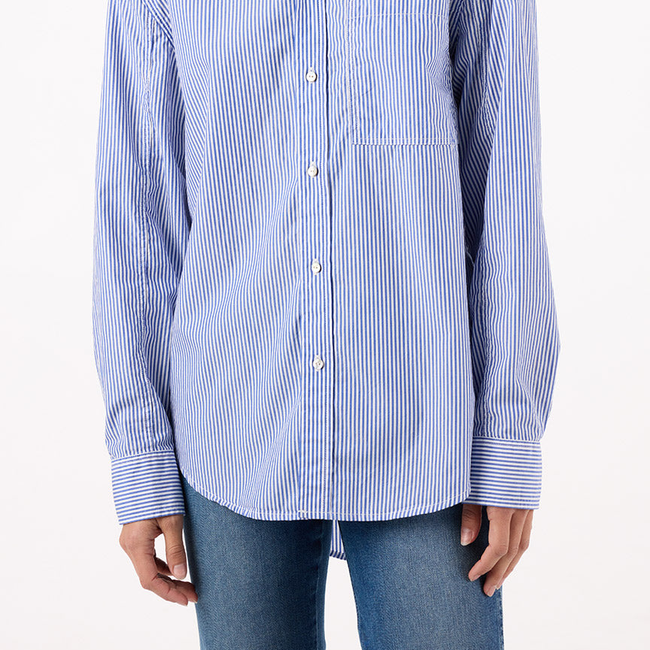 Ruth Oversized Shirt <br> Blue Multi Stripe-gallery-32371158220866