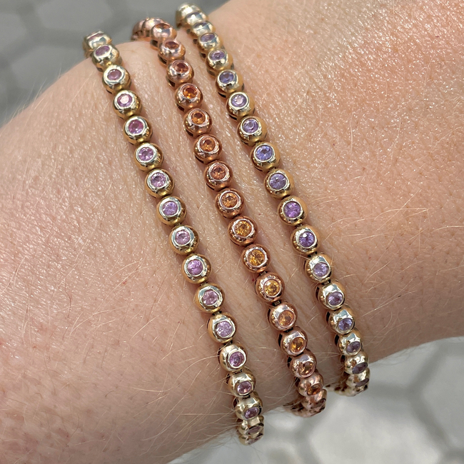 3GOG 14K Original Bubble Bracelet - Emerald, Ruby, or Sapphire - PREORDER DOWNPAYMENT-gallery-50533327995195