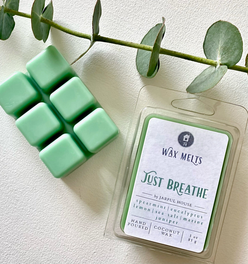 Just Breathe Scented Wax Melts Clamshell | Eucalyptus + Lemon + Sea Salt + Marin + Spearmint + Junip