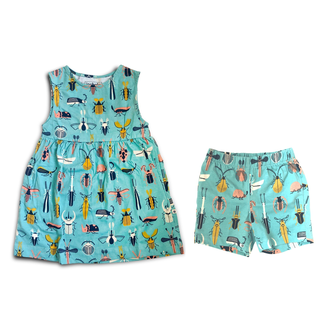 Dress and Short Set in Beetle Mania Print