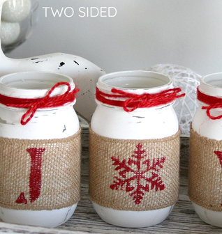 Rustic Farmhouse White & Red Christmas Decor - JOY -TWO SIDED
