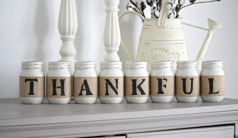 THANKFUL Rustic Table  Fireplace Decor - One Sided
