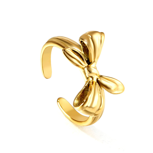 Bow Open Gold Ring-gallery-42474105471226