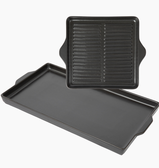 Indoor/Outdoor Ceramic Stoneware Grilling Duo Bundle