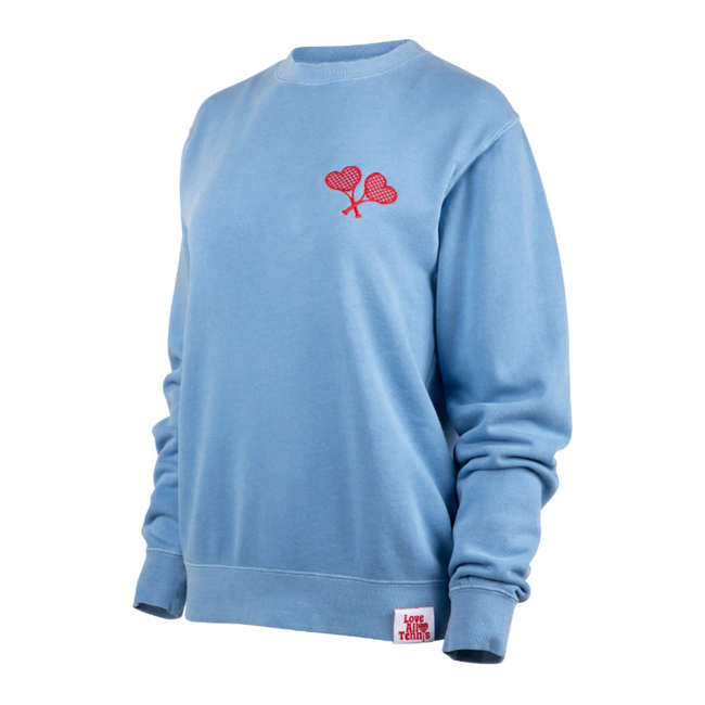 Love All Tennis Women's Blue Fay Crew Neck Sweatshirt-gallery-67963233468497