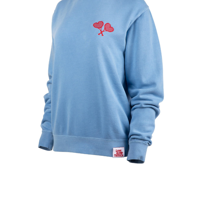 Love All Tennis Women's Blue Fay Crew Neck Sweatshirt-gallery-67963233468497