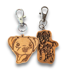 Custom Pet Portrait Keychain