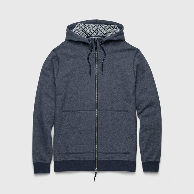 Danny Full-Zip Terry Hoodie  - Navy Heather-gallery-42415376400642