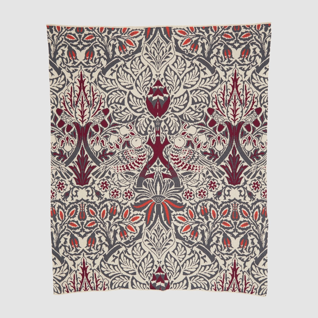 Dove and Rose Throw Blanket by William Morris-gallery-46682908066083