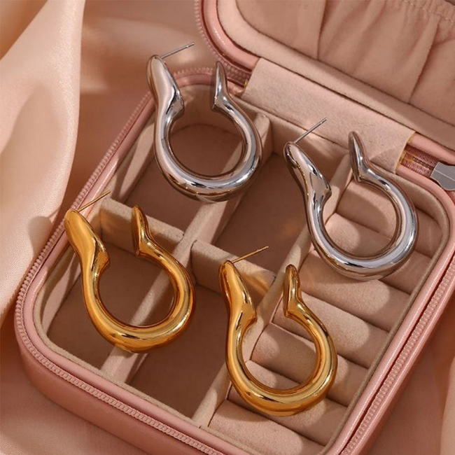 Eboni Gold Hoop Earrings-gallery-42491157741818
