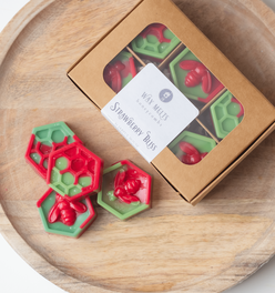 Handmade Strawberry Bliss Honeycomb Wax Melts | Set of 6 | Summer Scent