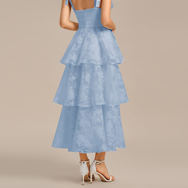 ever CODI|Bow Straps Floral Lace Tiered Dress-gallery-33405961961546