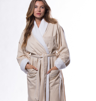 Luxury Microfiber Lined Robe Nude