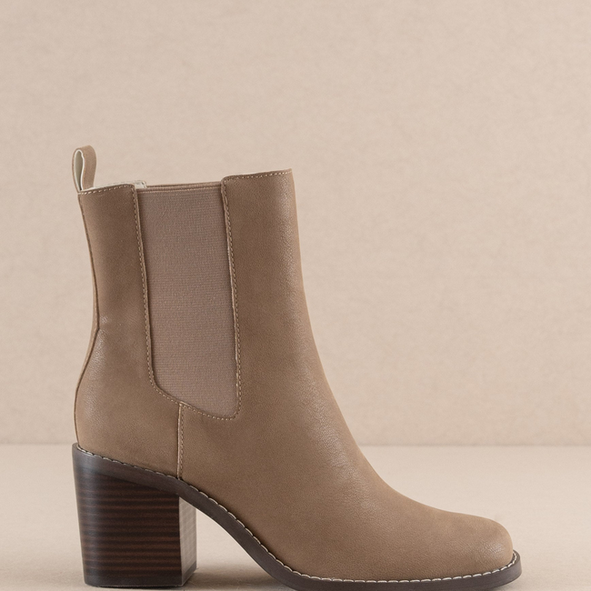 The Dakota | Dark Taupe Heeled Chelsea Bootie-gallery-36226963144881