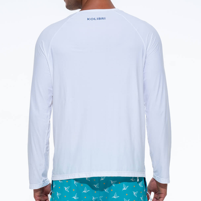 Ultralight UPF Activity Shirt | Mens Long-Sleeve UV Sun Protection | White-gallery-37537999978653