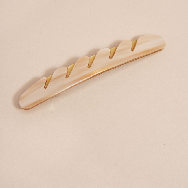 Baguette Barrette in Gold Swirl (Production Sample)-gallery-38692382867694